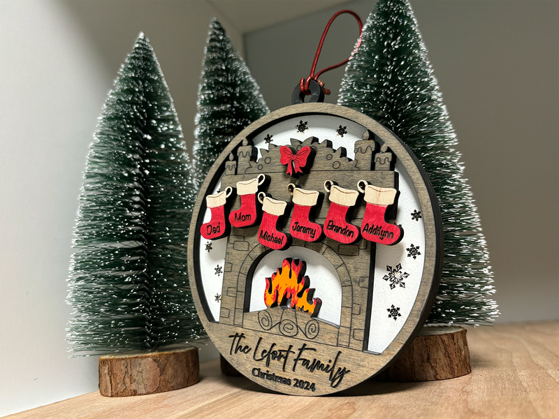Personalized Stocking Family Ornament