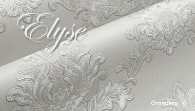 Elyse.
Артикул: R1341xx, R1340хх.
Обои горячего тиснения на флизелиновой основе.
Размер: 1,06 х 10,05м