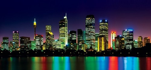 Ночной город. Фотообои. Размер:  291х136 см.