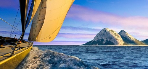 Под парусами. Фотопанно для спальни. Размер: 291х136 см.