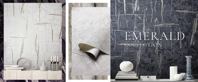 Emerald.
Артикул: 9887х, 9888х.
Винил горячего тиснения на флизелиновой основе.
Размер: 1,06 х 10,05м