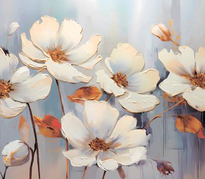 Картина на холсте WHITE FLOWERS, арт. 8271011, размер 70*110 см