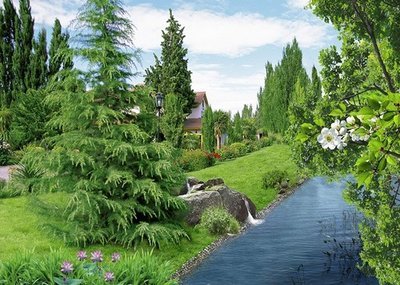 Тихий уголок. Фотообои, весна. Размер: 272х194см.
