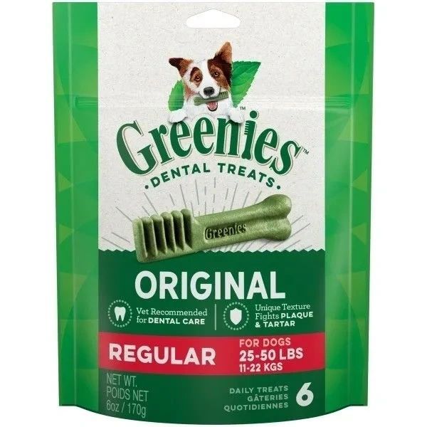 Greenies Dog Treatpak Regular (6)