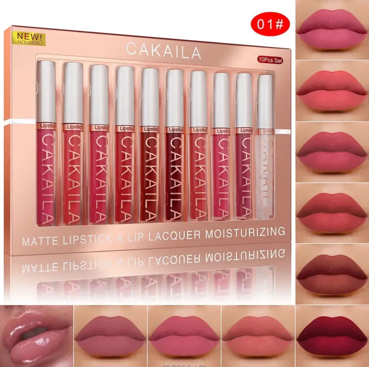 Luxury 10 PCS Lipstick Set Makeup for women Waterproof Long lasting Cosmetics Korean makeup Matte lipstick