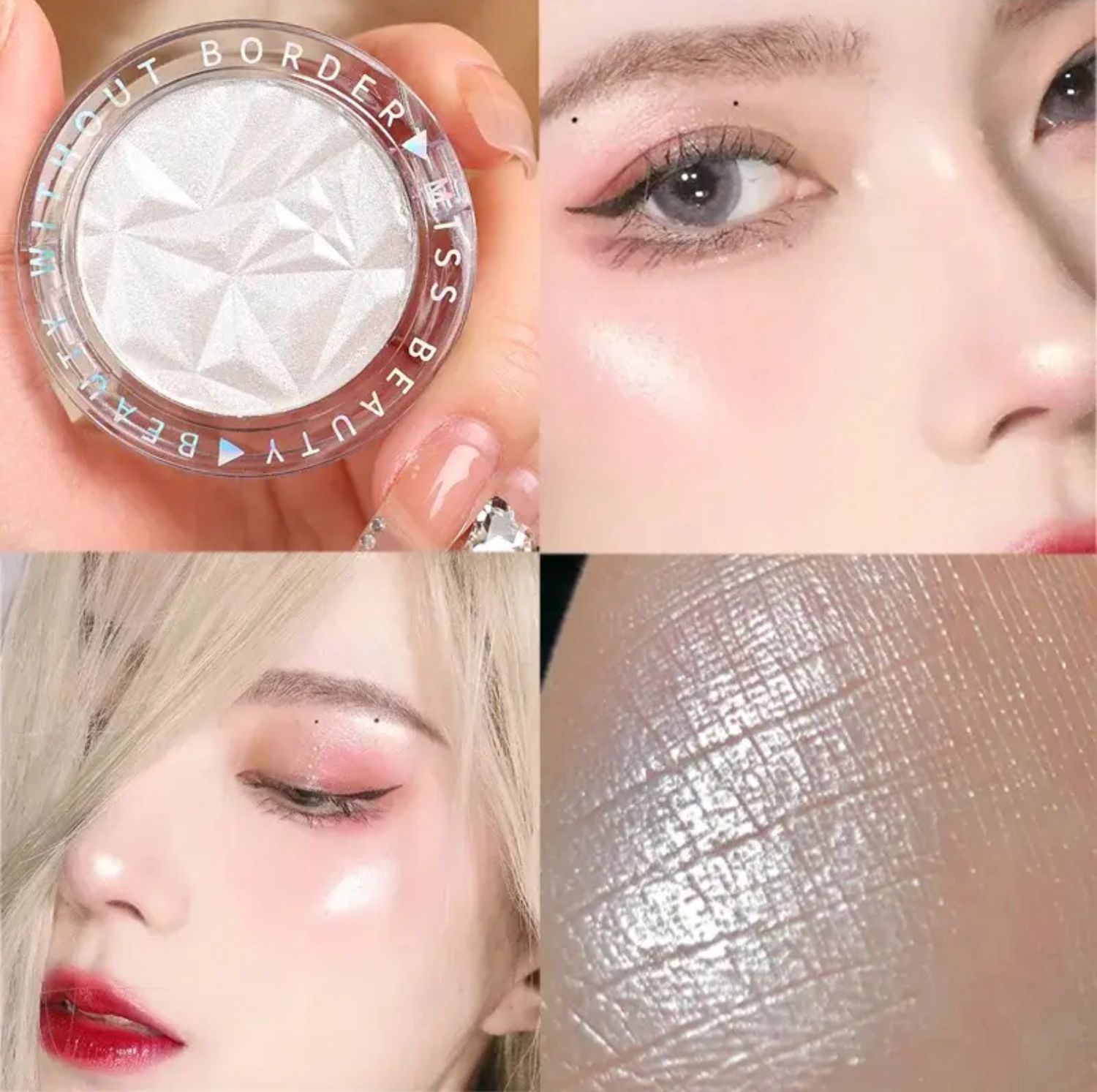 Monochrome Glitter Highlighter Powder Palette