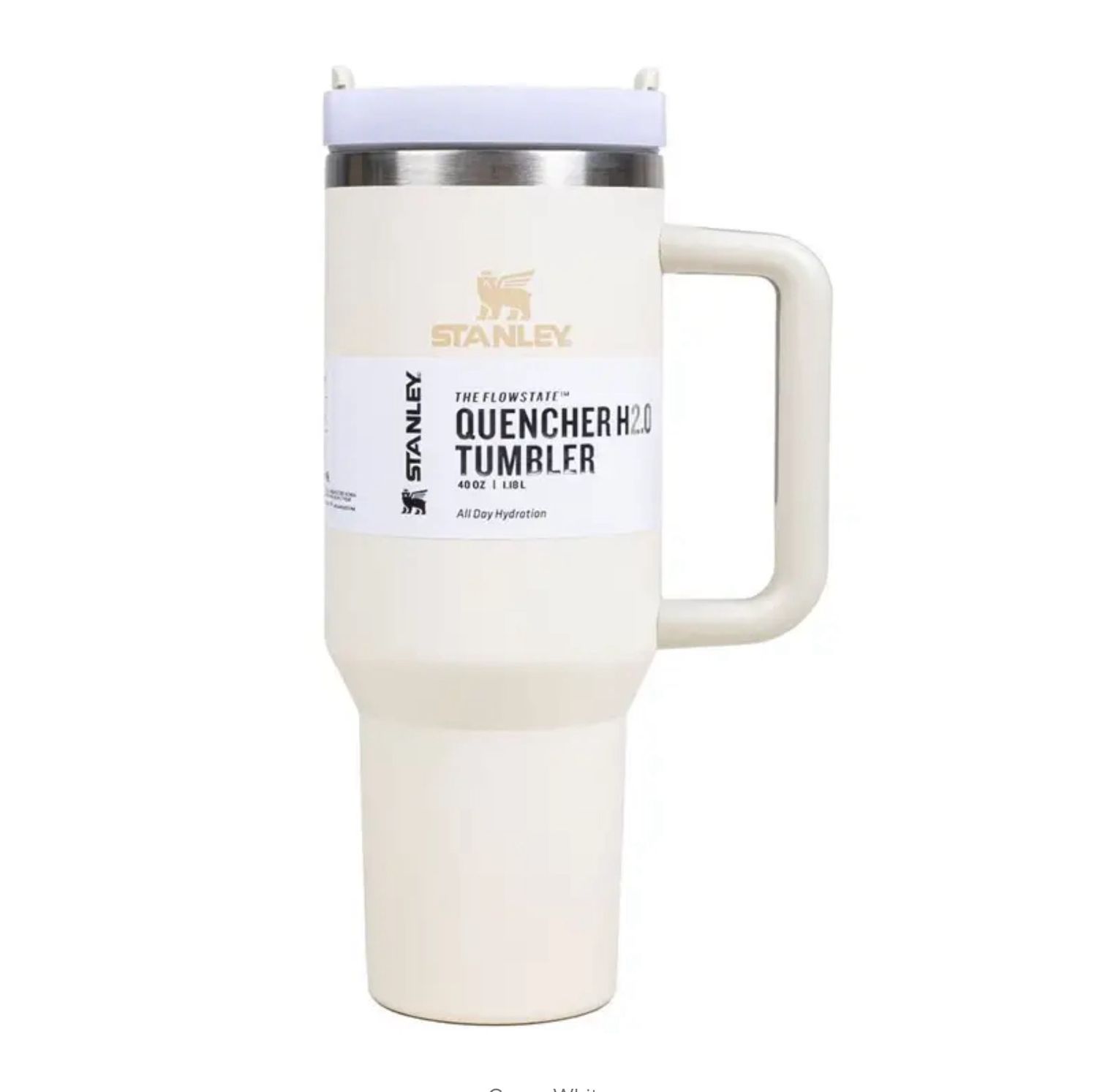 Stanley 30oz/40oz Tumbler With Lid and Straws Stainless Steel Coffee Tumbler with Handle Leak Proof Coffee Cup In The Color Cream White