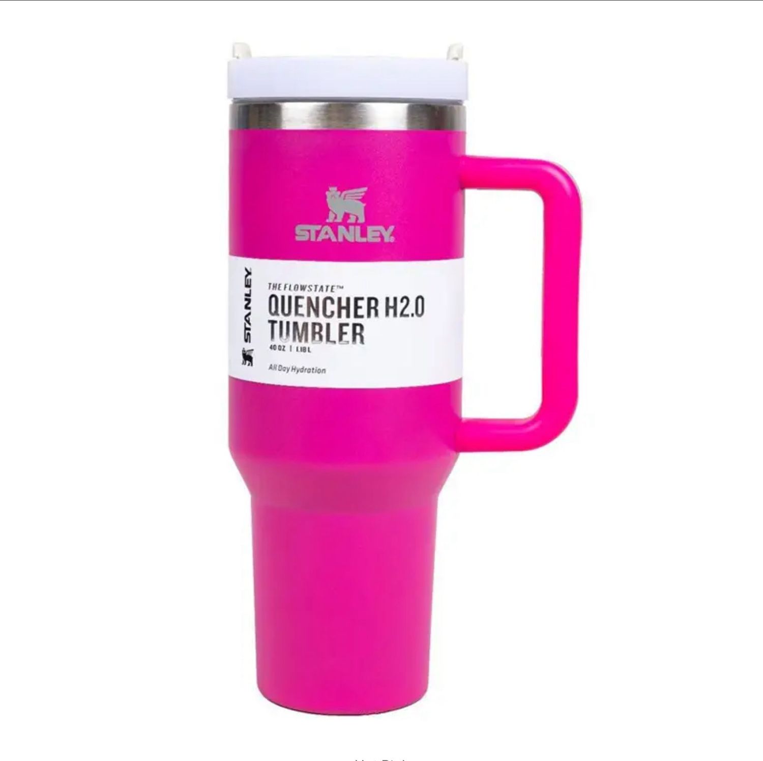 Stanley 30oz/40oz Tumbler With Lid and Straws Stainless Steel Coffee Tumbler with Handle Leak Proof Coffee Cup In The Color Hot Pink