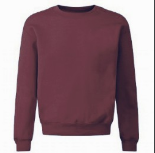 Stanton Burgundy Sweatshirt (crew neck) with School logo