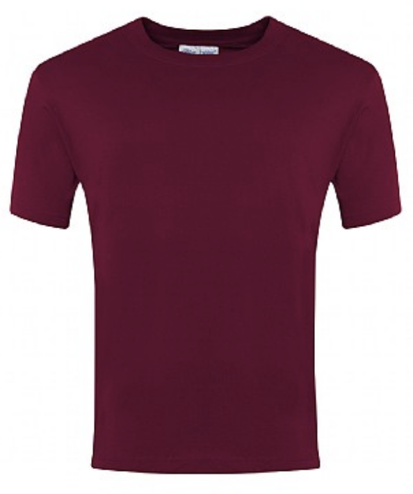 Stanton Burgundy PE T-Shirt with School Logo