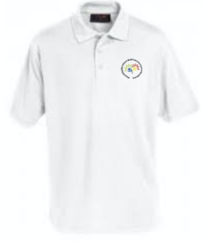 Heathfields White Polo with School Logo