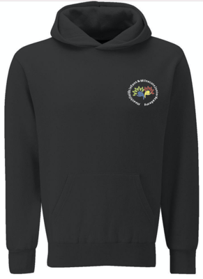 Heathfields Black Hoody with School Logo