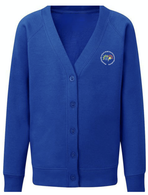 Heathfields Royal Blue Cardigan with School Logo