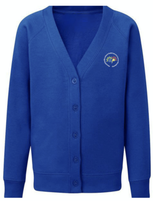 Wilnecote Royal Blue Cardigan with School Logo