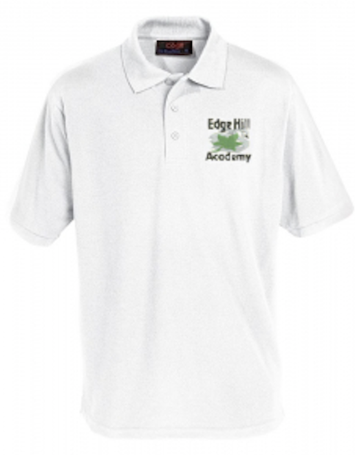 Edge Hill Academy White Polo with School Logo