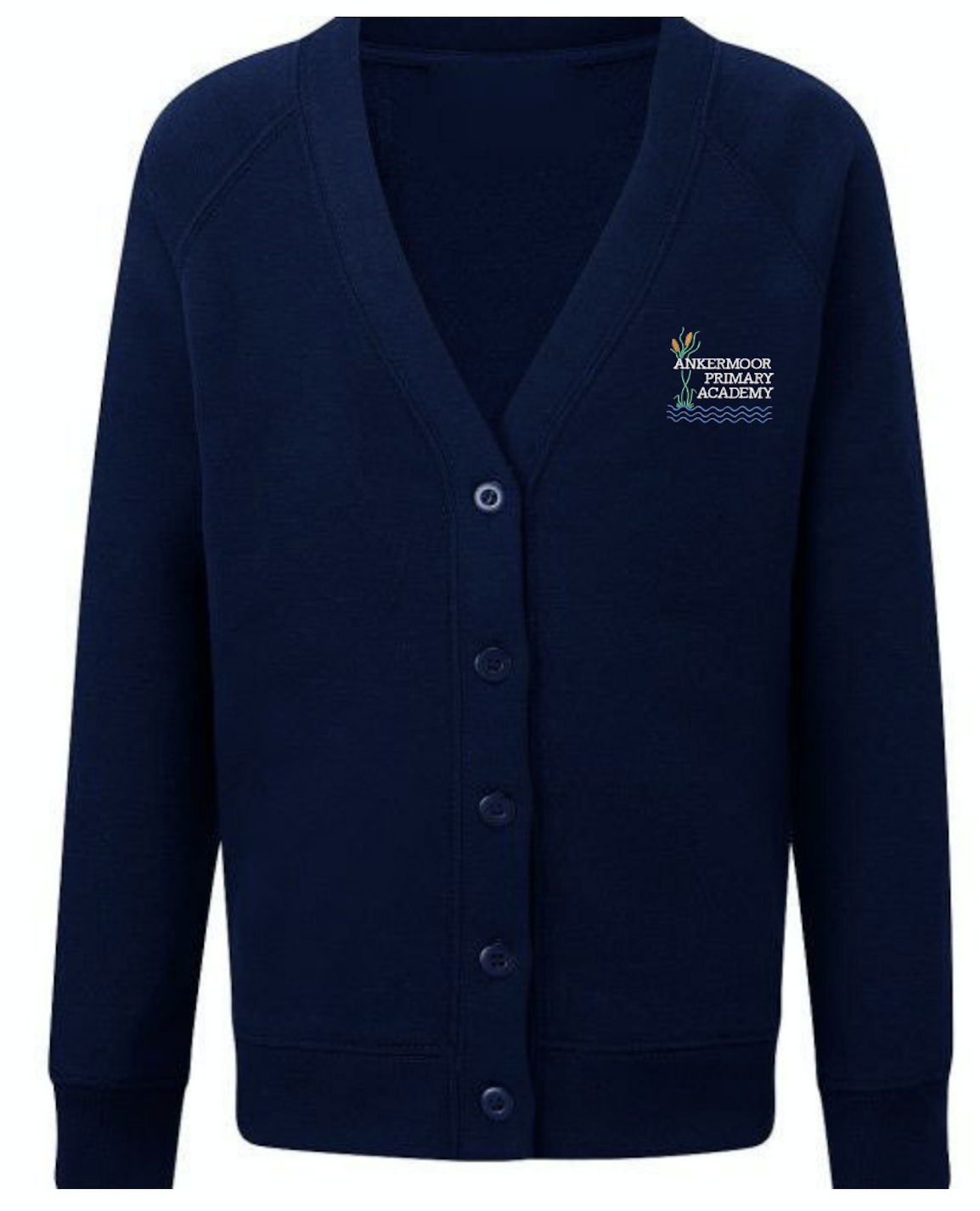 Ankermoor Navy Cardigan with School Logo
