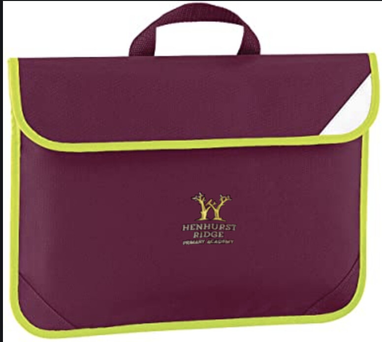 Henhurst Ridge Maroon Book Bag with School Logo