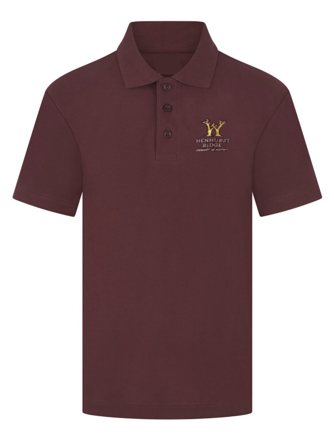 Henhurst Ridge Maroon PE Polo shirt with School Logo