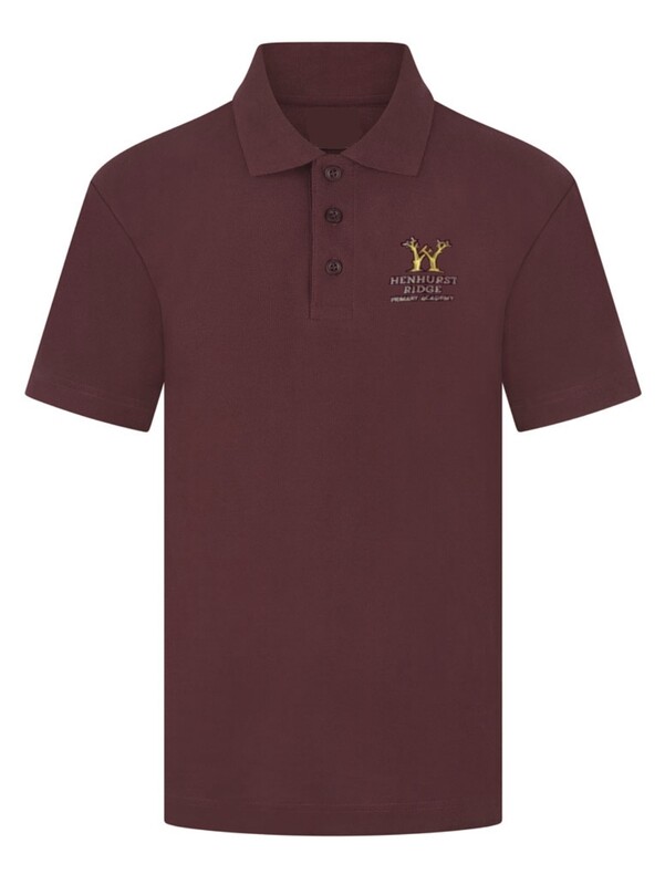Henhurst Ridge Maroon PE Polo shirt with School Logo