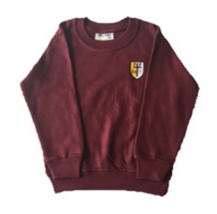 Lichfield St Peter and Paul Nursery Maroon Sweatshirt (crew neck) with School Logo