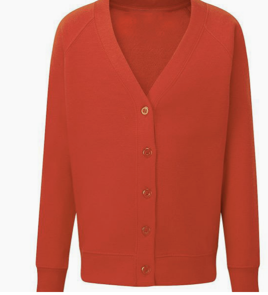 The Howard School Red Cardigan with School Logo