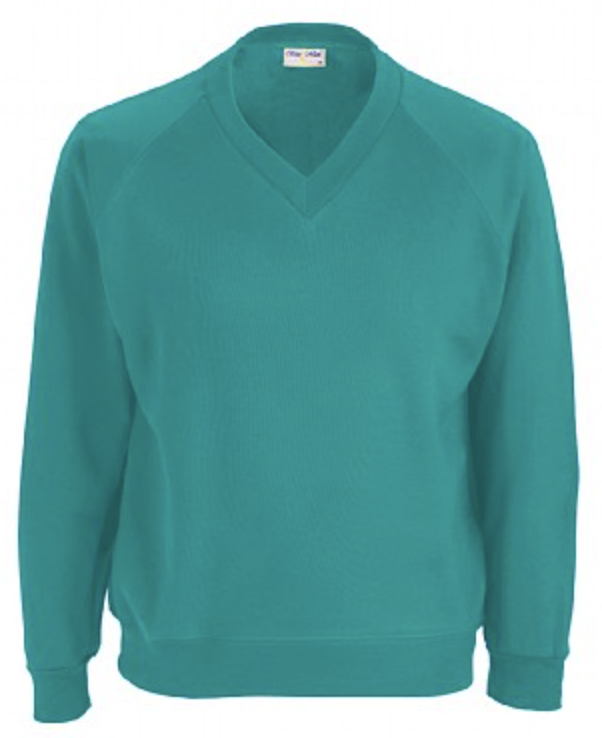 Fradley Park Jade V Neck Sweatshirt with School Logo