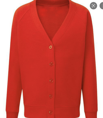 Manor Primary Red Cardigan with School Logo