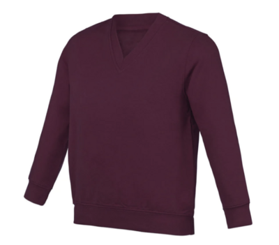 Garden Village Maroon V-Neck Sweatshirt with School Logo