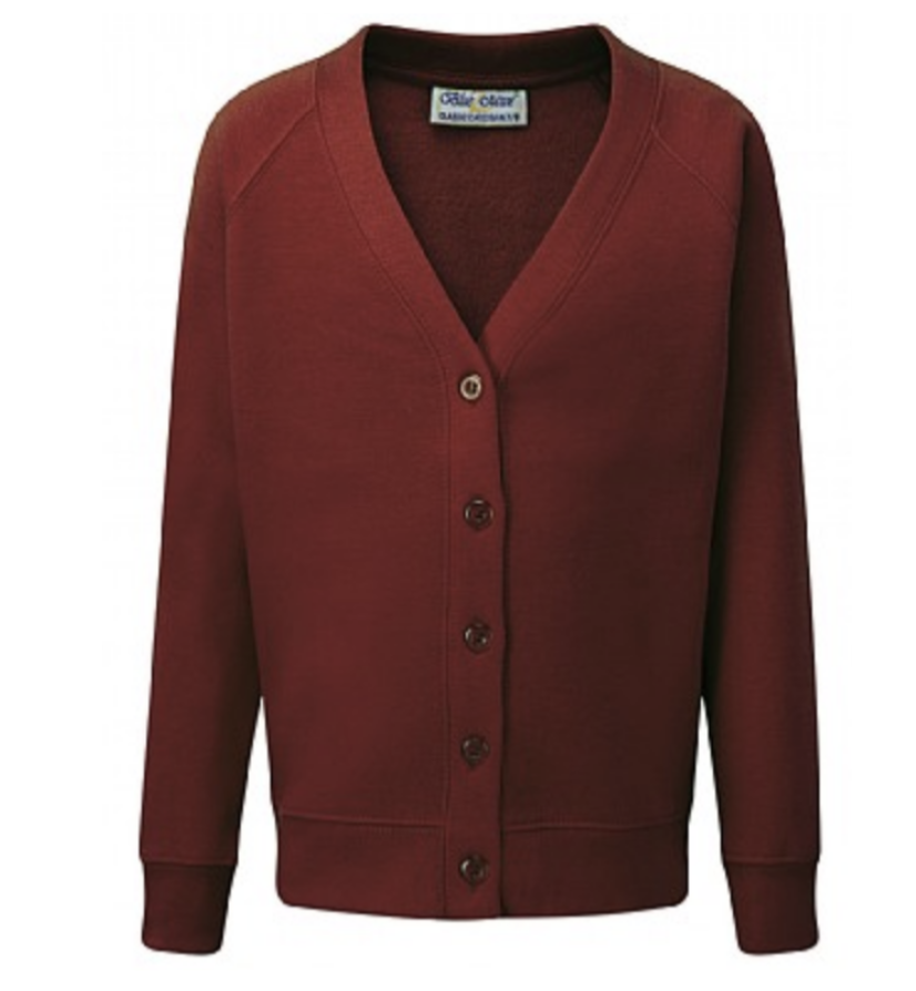 Garden Village Maroon Cardigan with School Logo