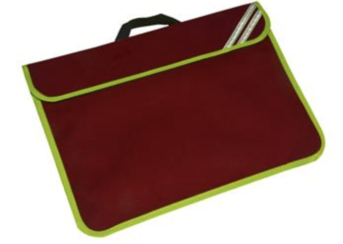 Garden Village Maroon Book Bag with School Logo