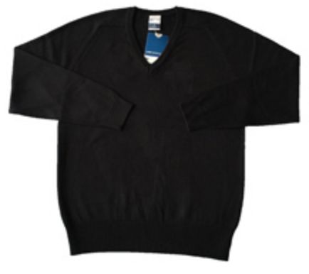 Mercia Academy Black V Neck Jumper with School logo (Junior Sizes)