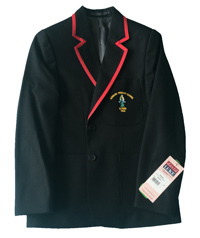 Howard Girls Eco-premier black blazer with red braiding and school logo