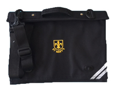St Mary's Black Junior Document Case with school logo - Ref DC01
