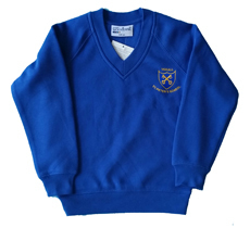 Yoxall St Peter's Royal Blue V Neck Sweatshirt with School Logo