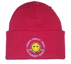 Church Gresley Red Woolly Hat