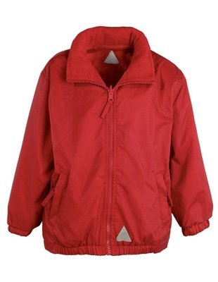 Coton-in-the-Elms Red Reversible Coat with New School Logo