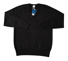 Blessed Robert Sutton Black V Neck Jumper with School Logo (Junior Sizes)