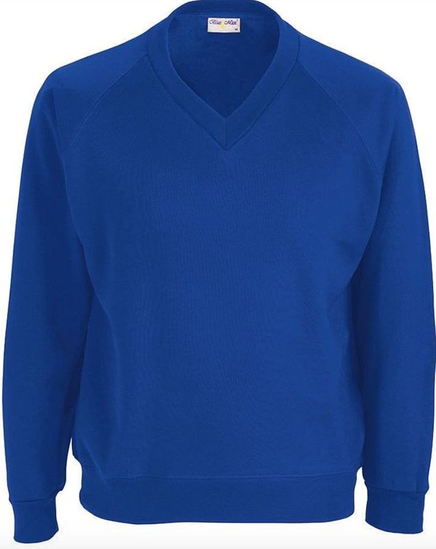 Yoxall St Peter's Royal Blue V Neck Sweatshirt with School Logo (2025)