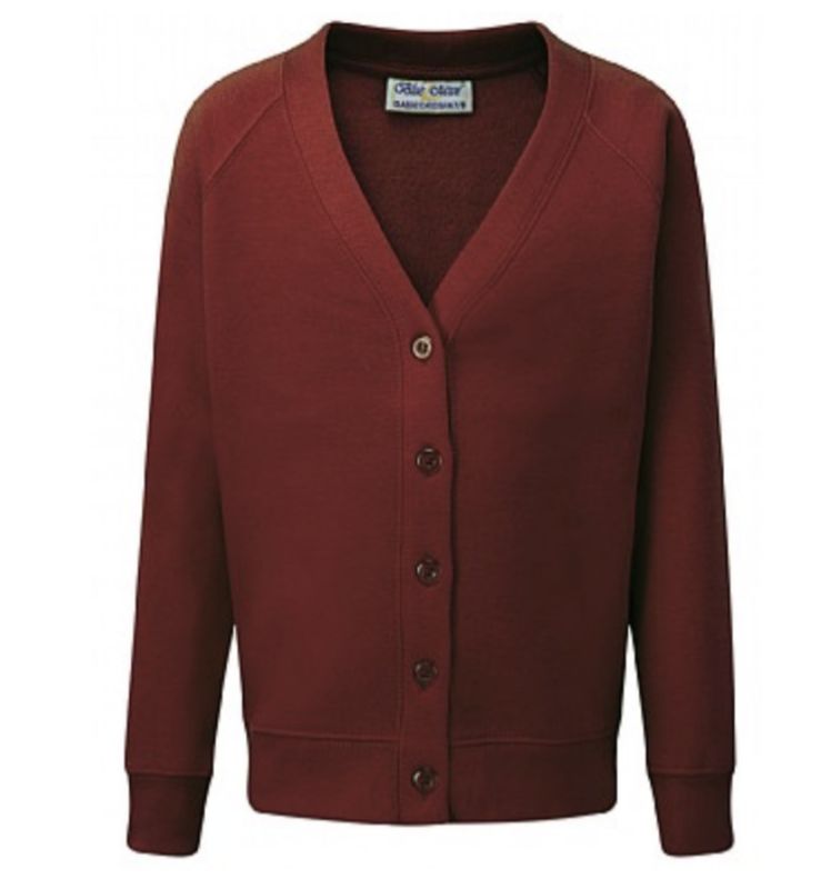Garden Village Maroon Cardigan with School Logo