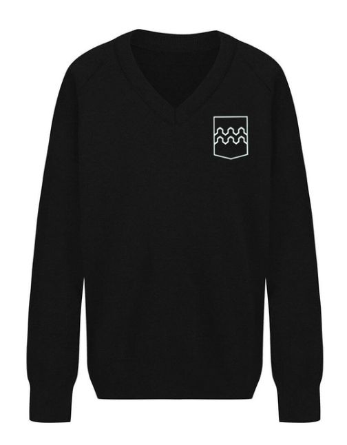 de Ferrers Black V Neck Jumper (Senior Sizes)