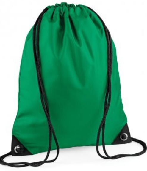 River View Emerald Green Gym Bag with School logo