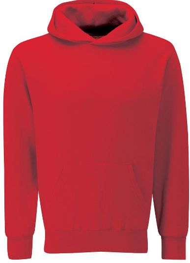 Repton Red PE Hoody with School Logo & Initials