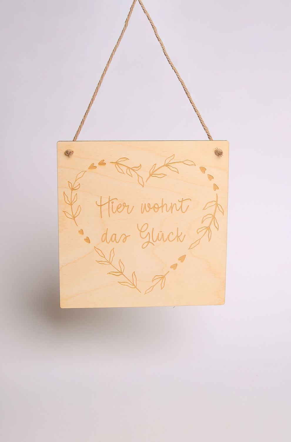 Schild &quot;Hier wohnt das Glück&quot;