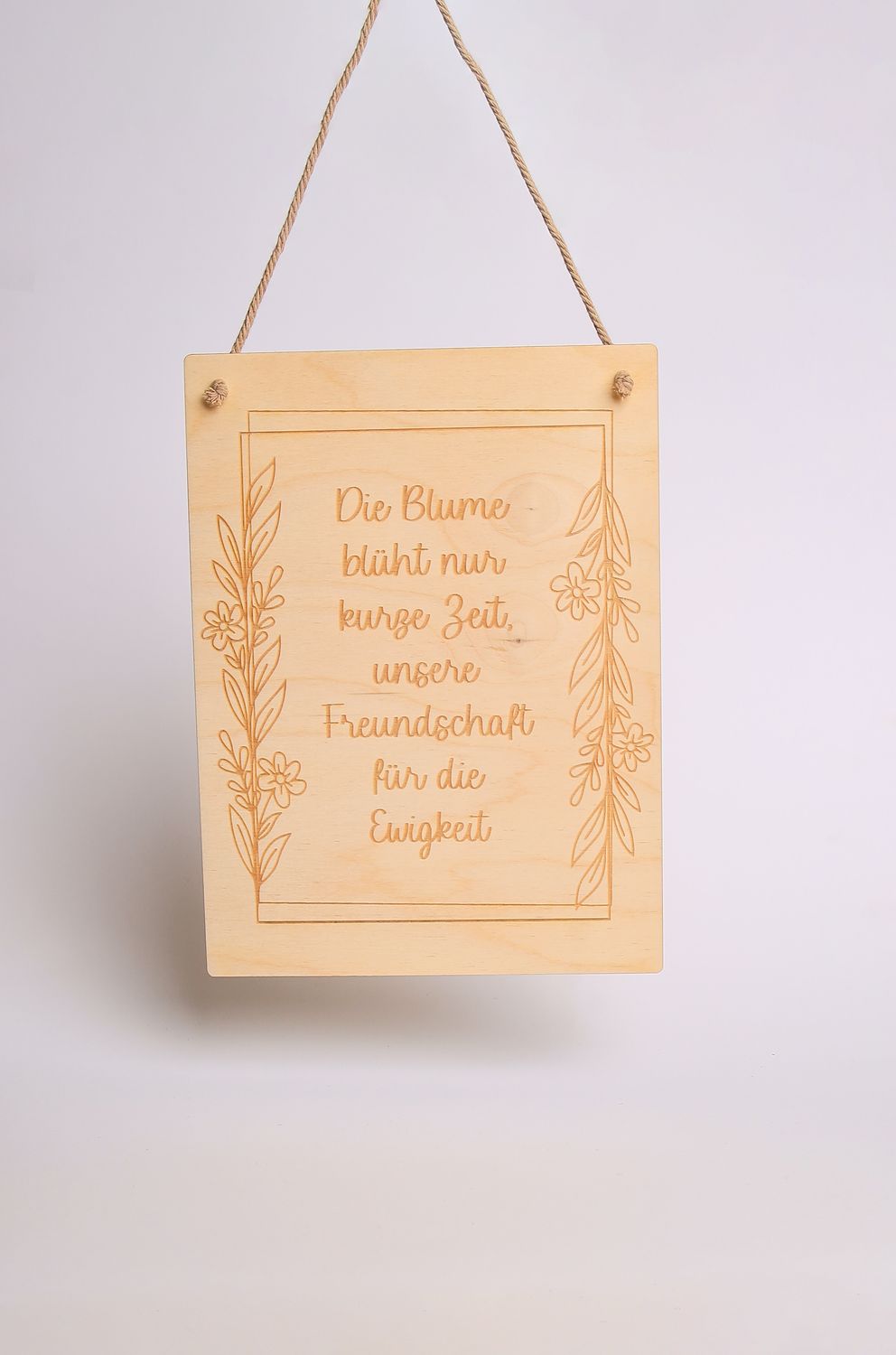 Schild &quot;Die Blume blüht nur kurze Zeit ...&quot;