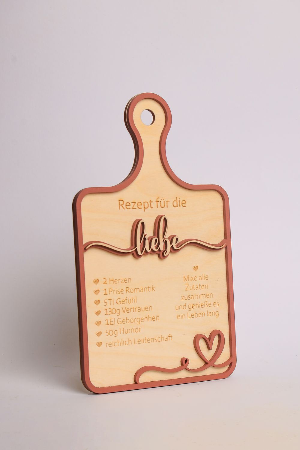 Schild Rezept Liebe eckig