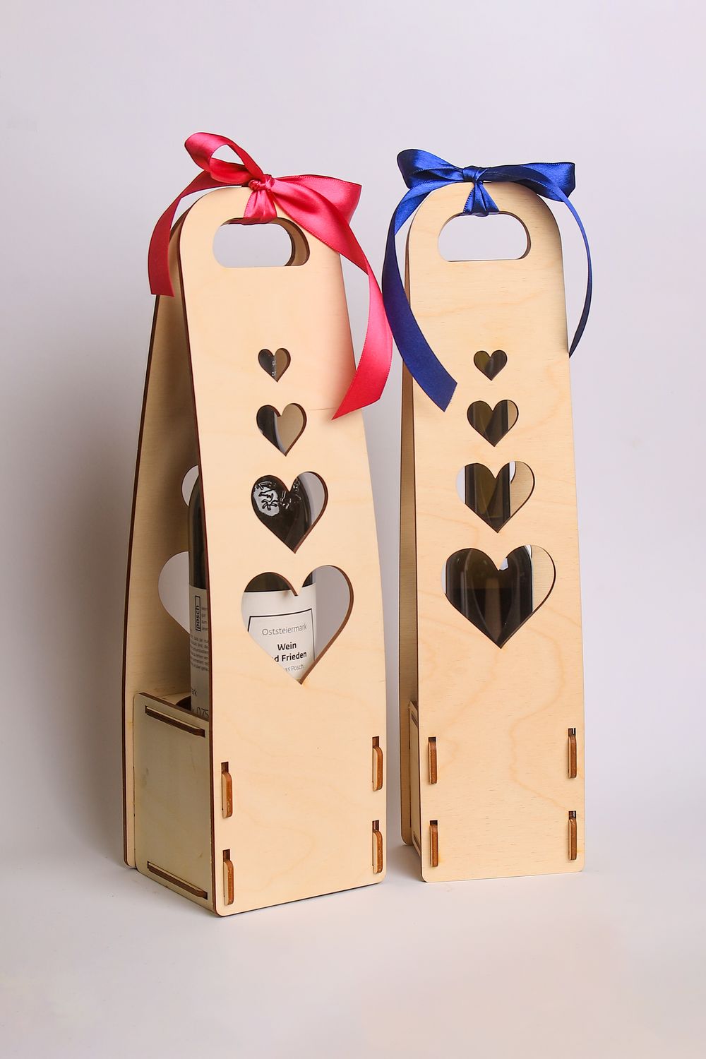 Geschenksverpackung für Wein/Schnaps - Herzen