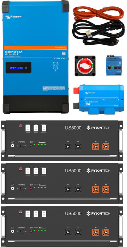 Thuisbatterij Victron met 3x Pylontech met standaard installatie *