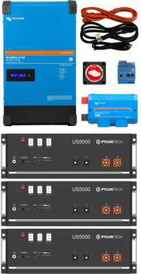 Thuisbatterij Victron met 3x Pylontech totaal 14.4KWH met standaard installatie *