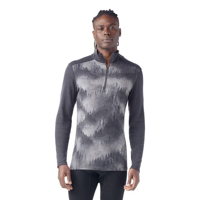 Smartwool Mens Classic Thermal Merino 1/4 Zip 02821, Size: M, Color: Charcoal Foggy Pines