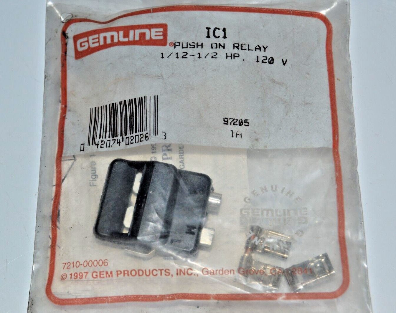 GEMLINE REFRIGERATOR PUSH ON RELAY IC1